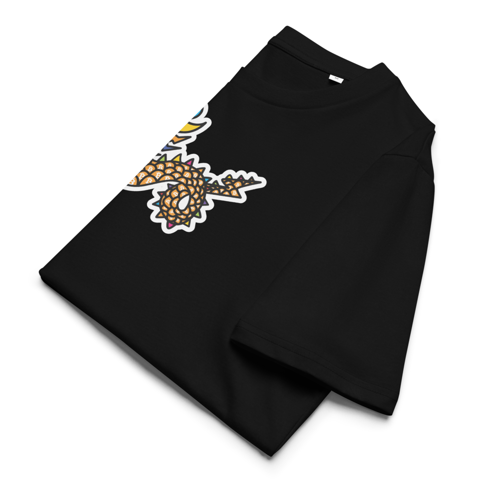 Bitcoin T-Shirt – Bitcoin Dragon - flat lay - black