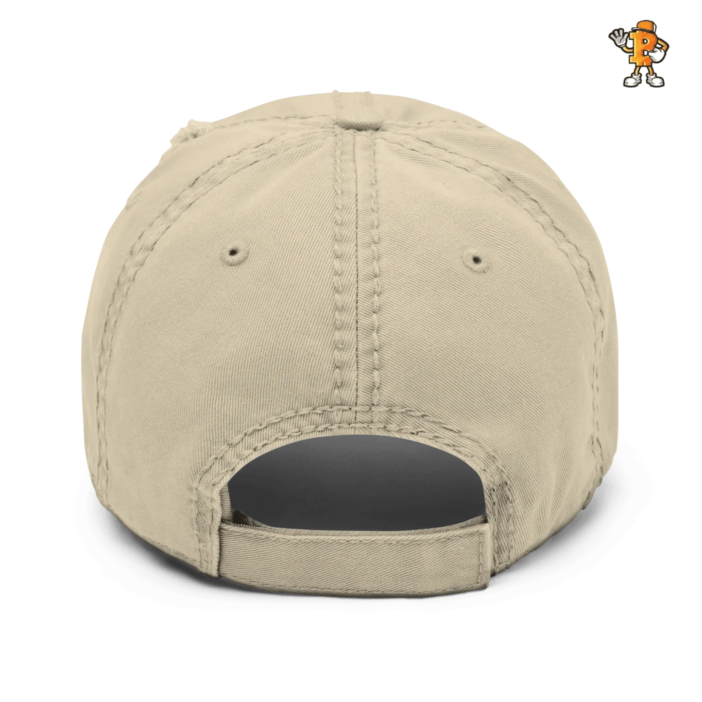 bitcoin hat - bitcoin symbol - back view - khaki