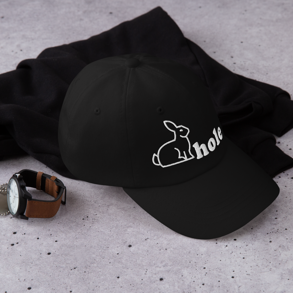 bitcoin hat - rabbit hole - lifestyle casual outfit - black