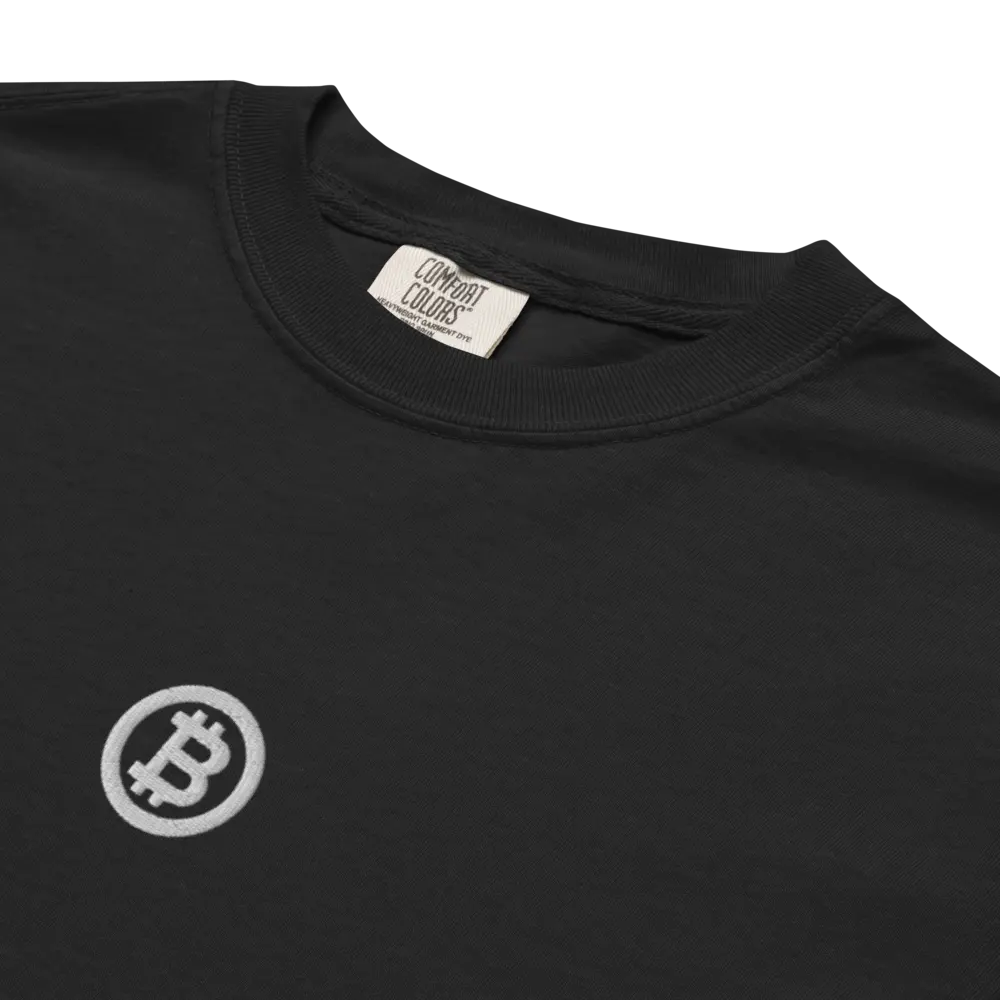 Bitcoin T-Shirt – Bitcoin Logo - center chest embroidery close-up