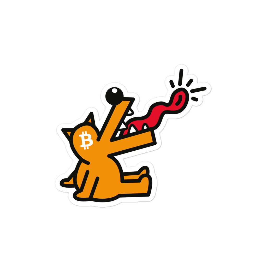 bitcoin sticker - bitpop dog - detail view