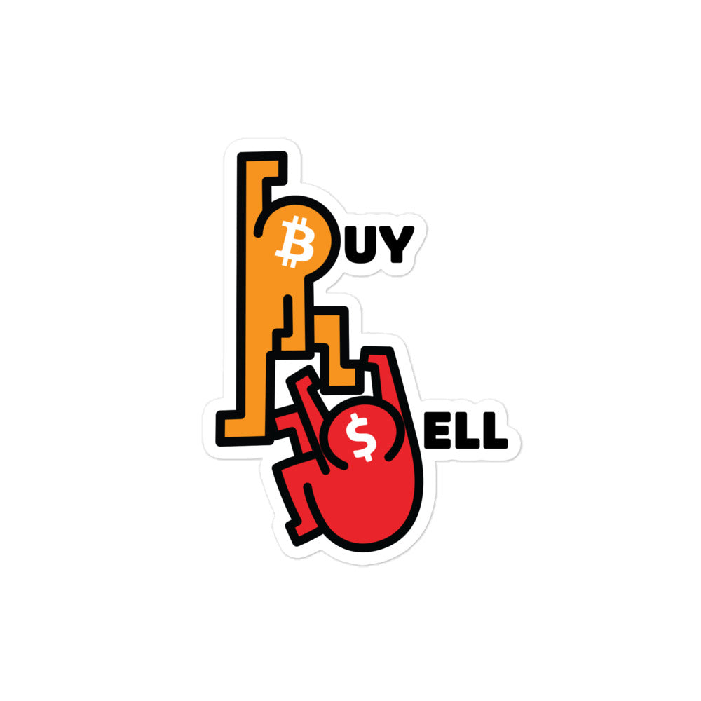 bitcoin sticker - buy sell - detail view