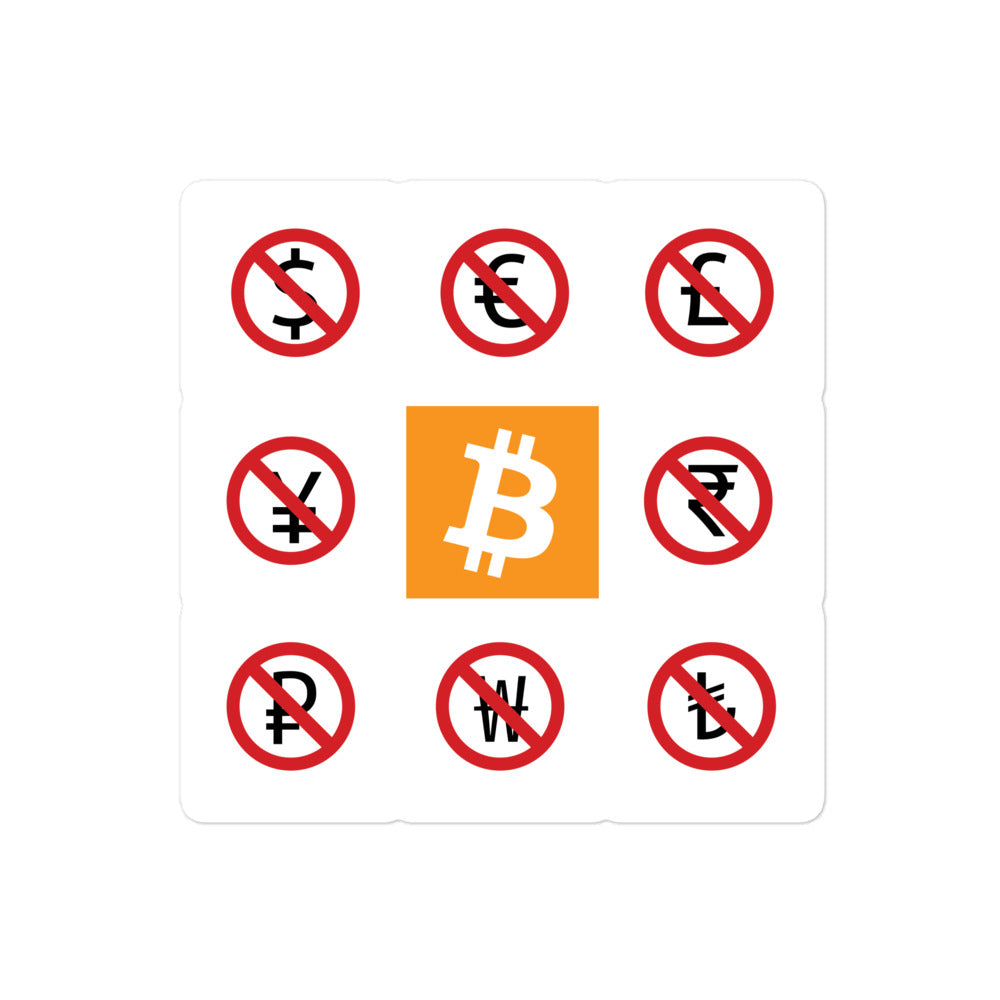 bitcoin sticker - the bitcoin standard - main front view