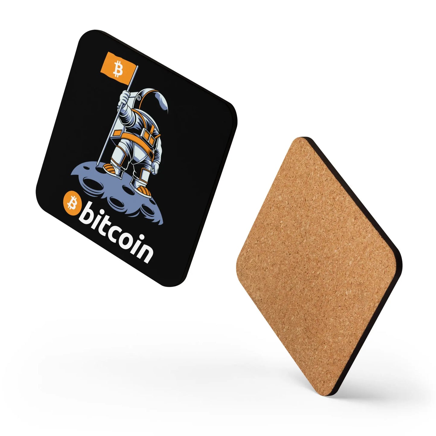 Bitcoin to the Moon coaster floating layout product image