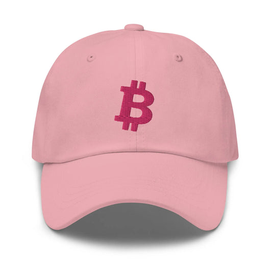 Flamingo Angled Bitcoin Embroidered Classic Dad Hat Pink