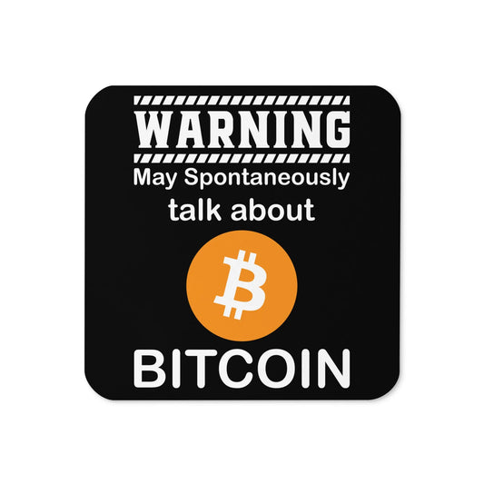 Talk About Bitcoin - Cork-back Bitcoin Coaster