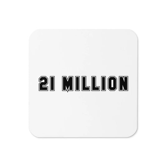 21 Million - Cork-back Bitcoin Coaster