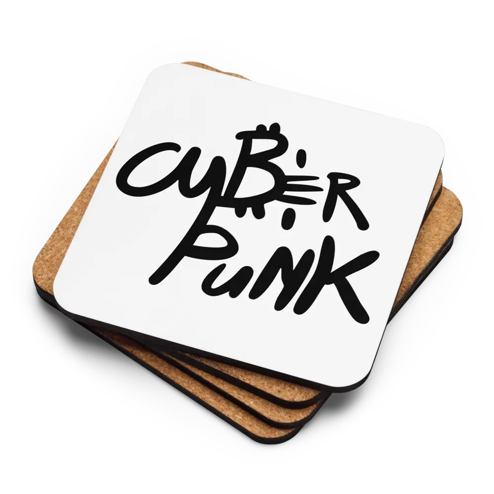 Cyber Punk - Bitcoin Coaster - Black - By BitPopArt Store of Value