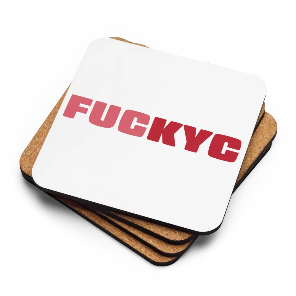 FUCKYC - Bitcoin Coaster - Red - By BitPopArt Store of Value