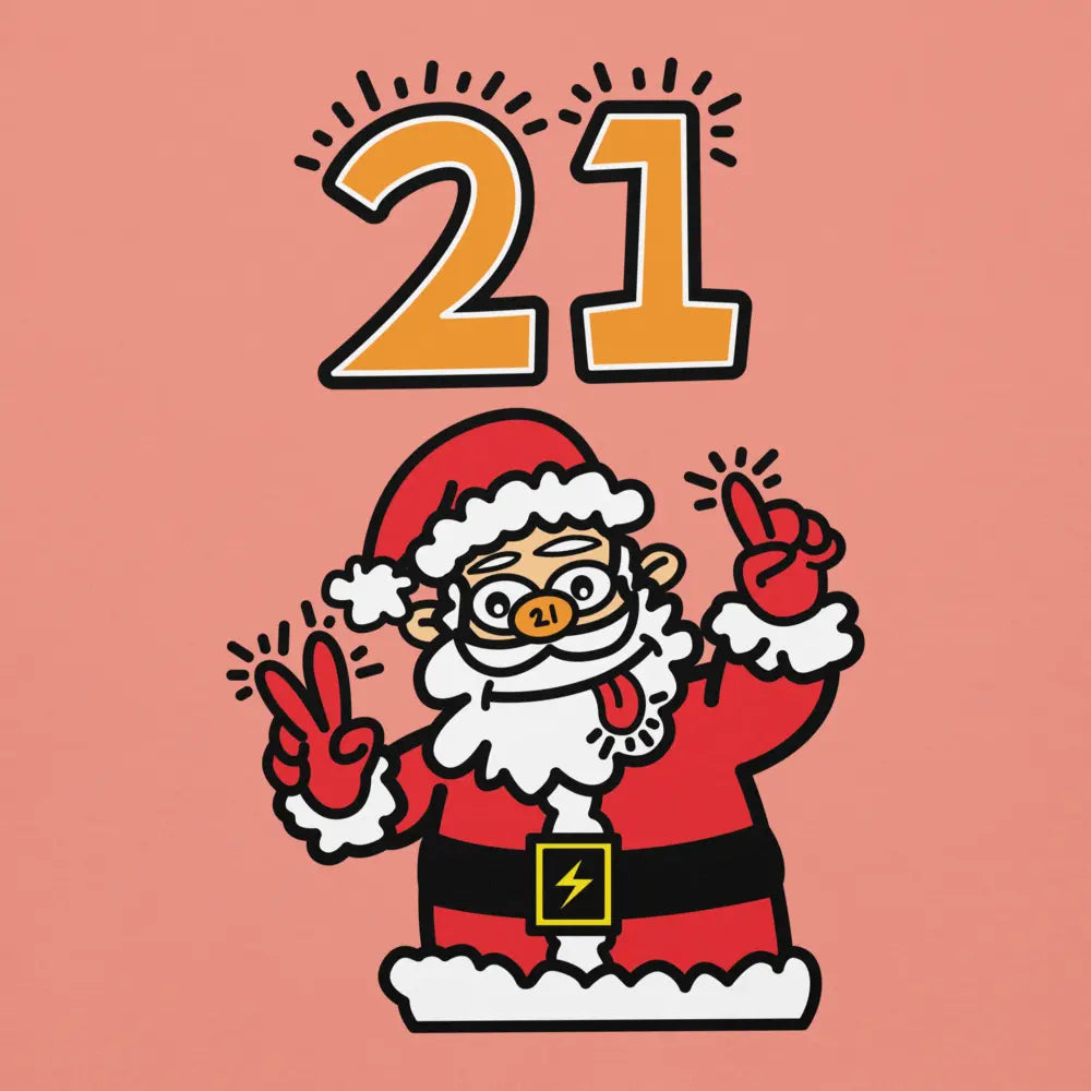 bitcoin sweatshirt - crazy santa 21 by bitpopart - front close-up view