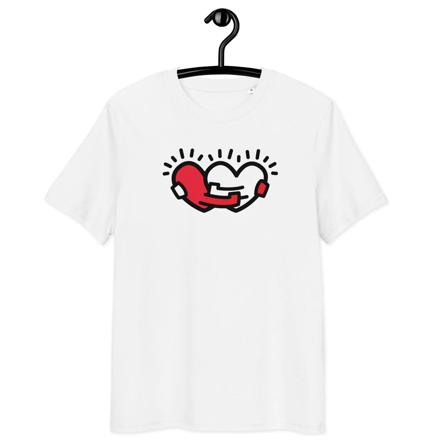 hug more t-shirt - front view - on hanger - white color