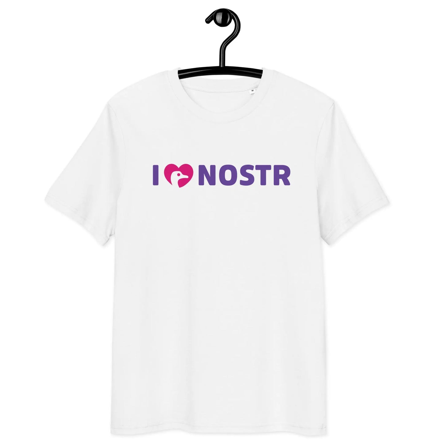 nostr t-shirt - i love nostr - front view - white