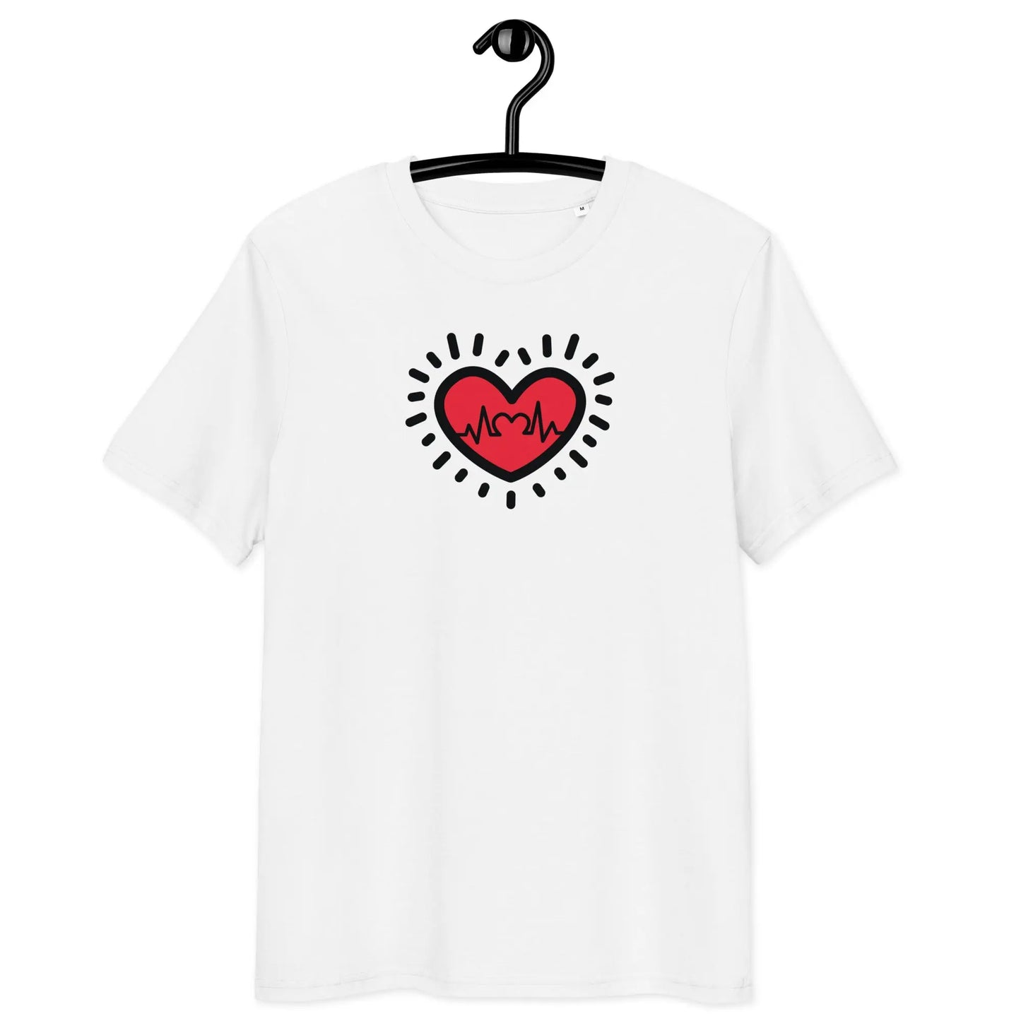 love frequency t-shirt - front view - on hanger - white color