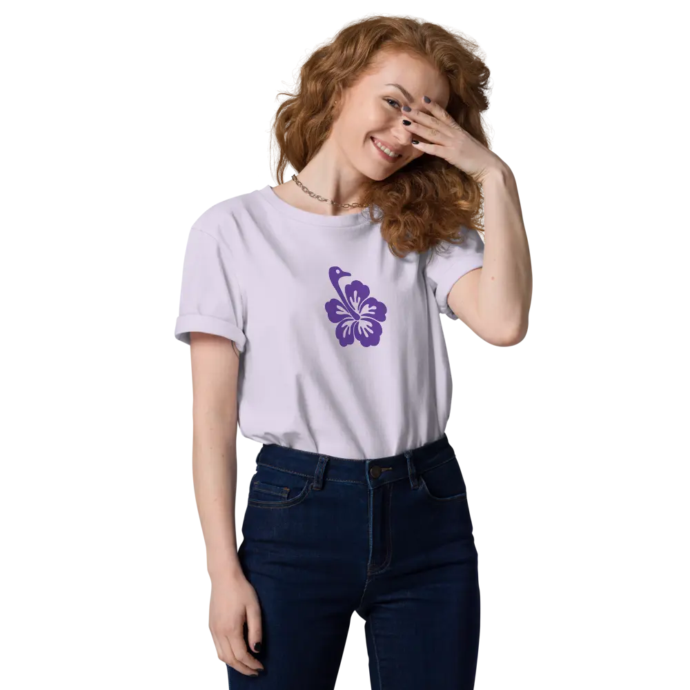 t-shirt - nostr flower - worn on female model - front