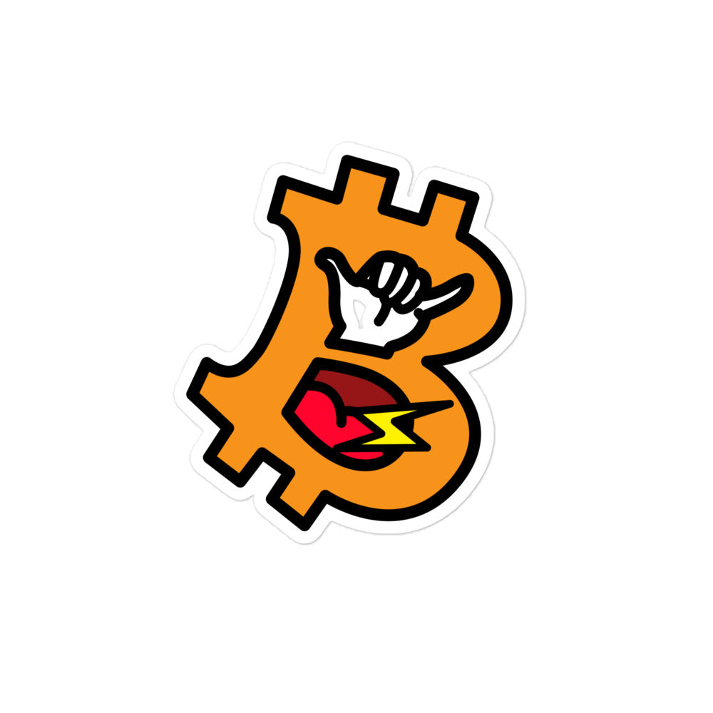 nostr sticker - nostr zap sats - front view - medium