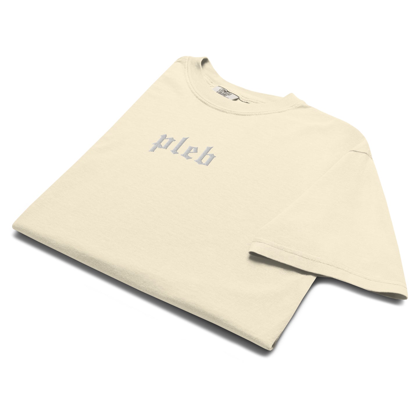 bitcoin t-shirt - pleb - folded - ivory