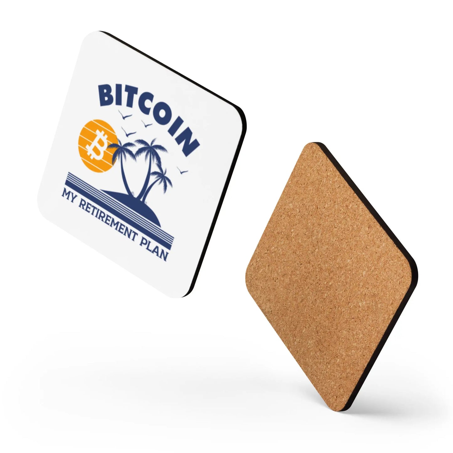 Retirement Plan Bitcoin coaster floating layout product image