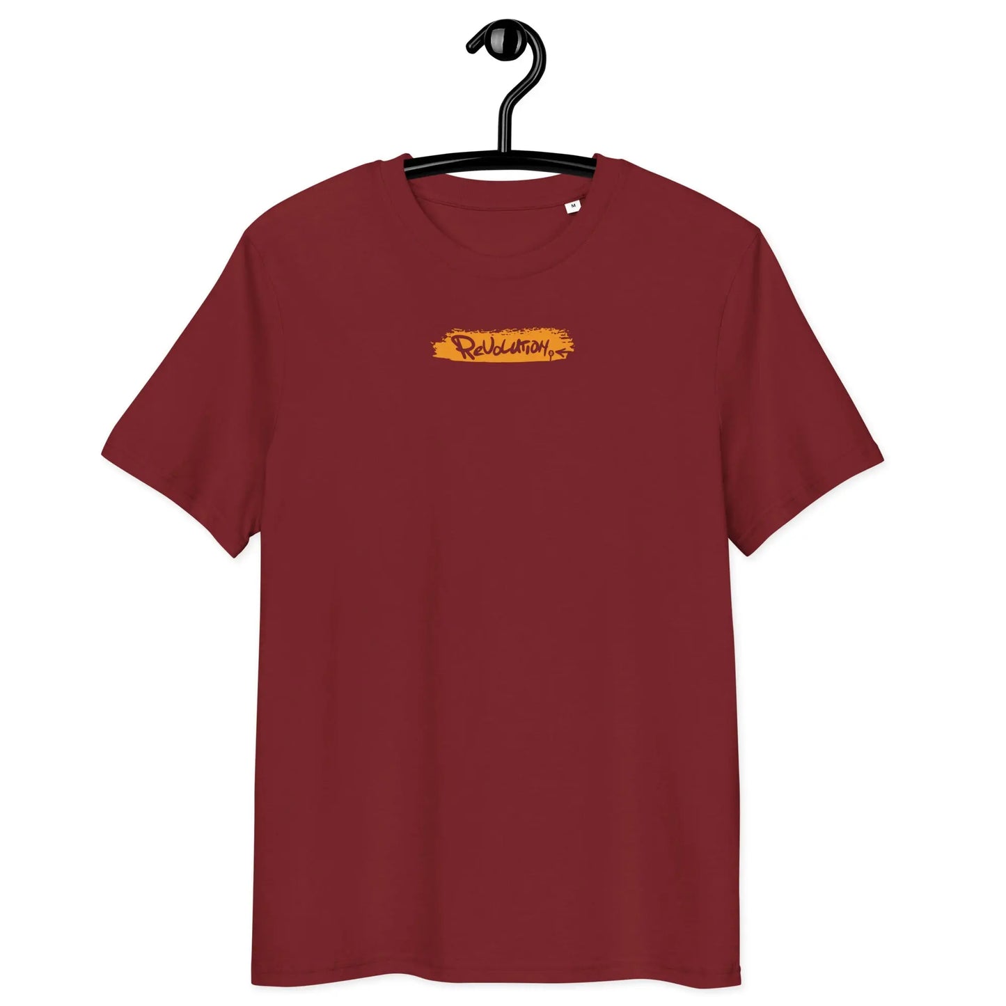 Bitcoin T-Shirt – Revolution by BitPopArt - on hanger - burgundy