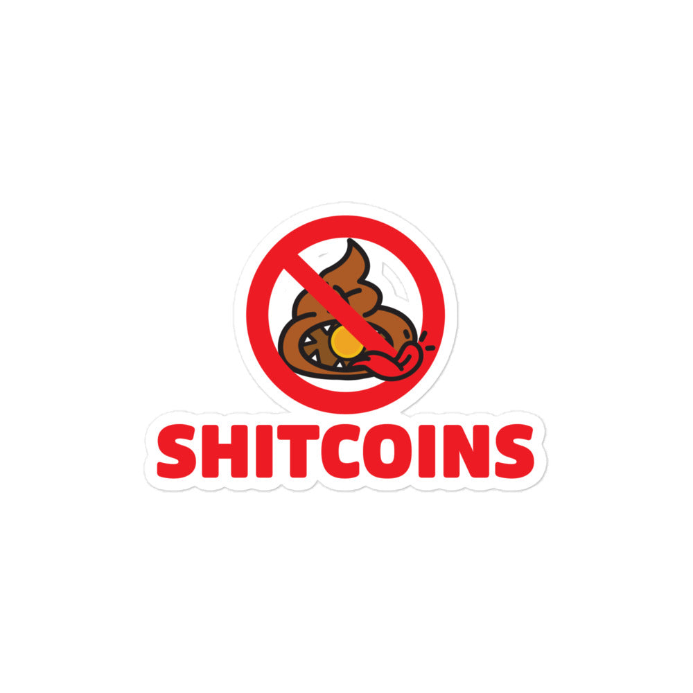 bitcoin sticker - shitcoins - design close-up