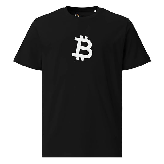 Angled B - Premium Unisex Organic Cotton Bitcoin T-shirt Black