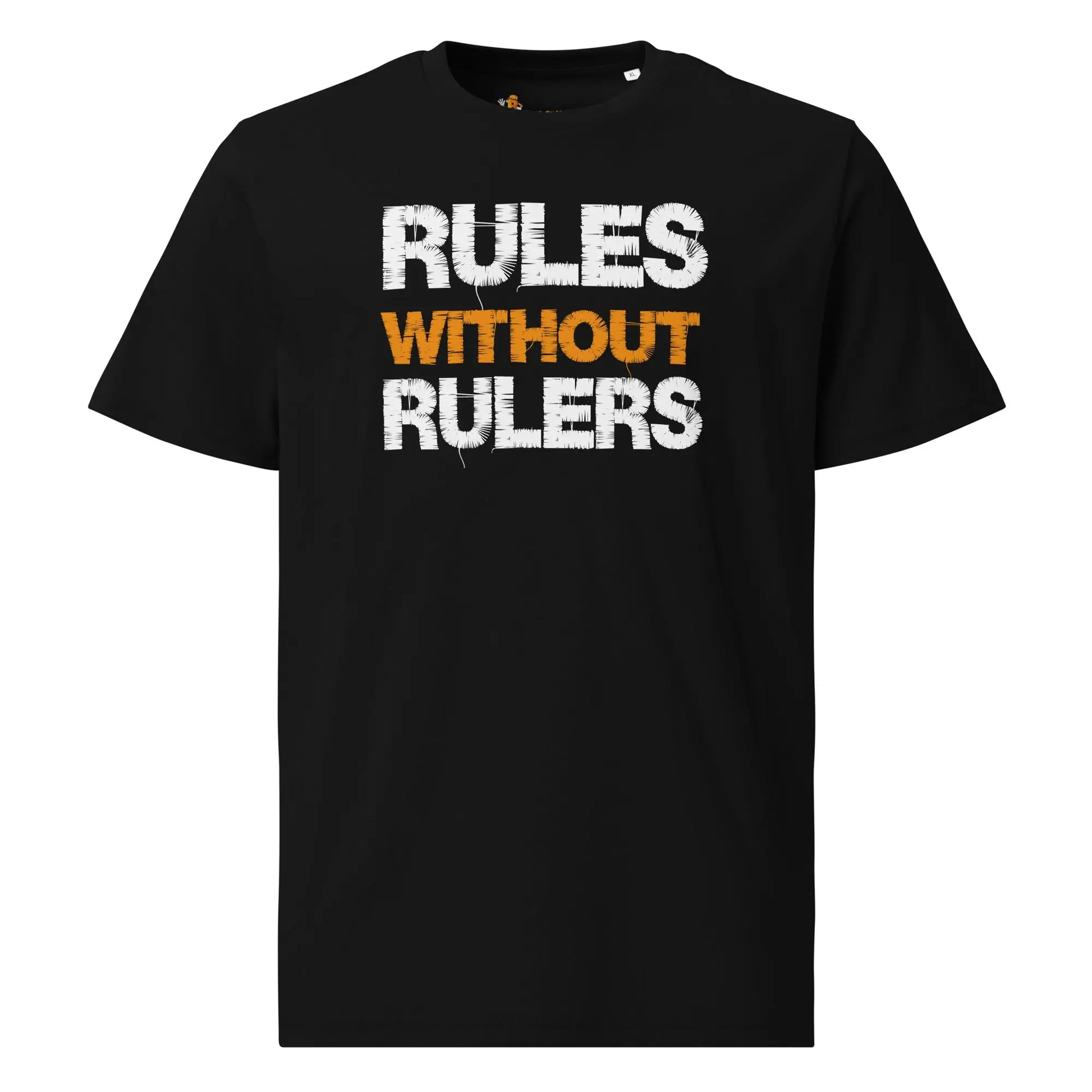 Rules Without Rulers - Premium Unisex Organic Cotton Bitcoin T-shirt Black Color