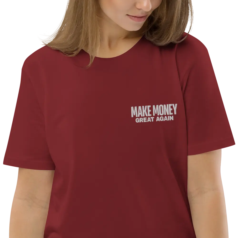 Make Money Great Again - White Embroidery - Premium Organic Cotton T-shirt - Unisex Store of Value