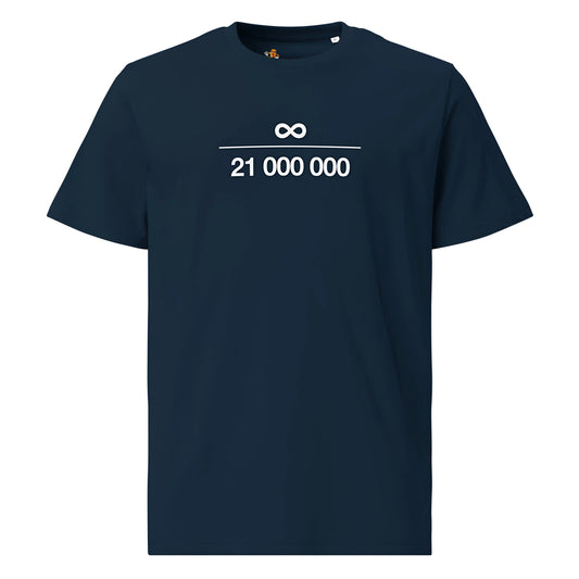 Infinity - Premium Unisex Organic Cotton Bitcoin T-shirt Navy