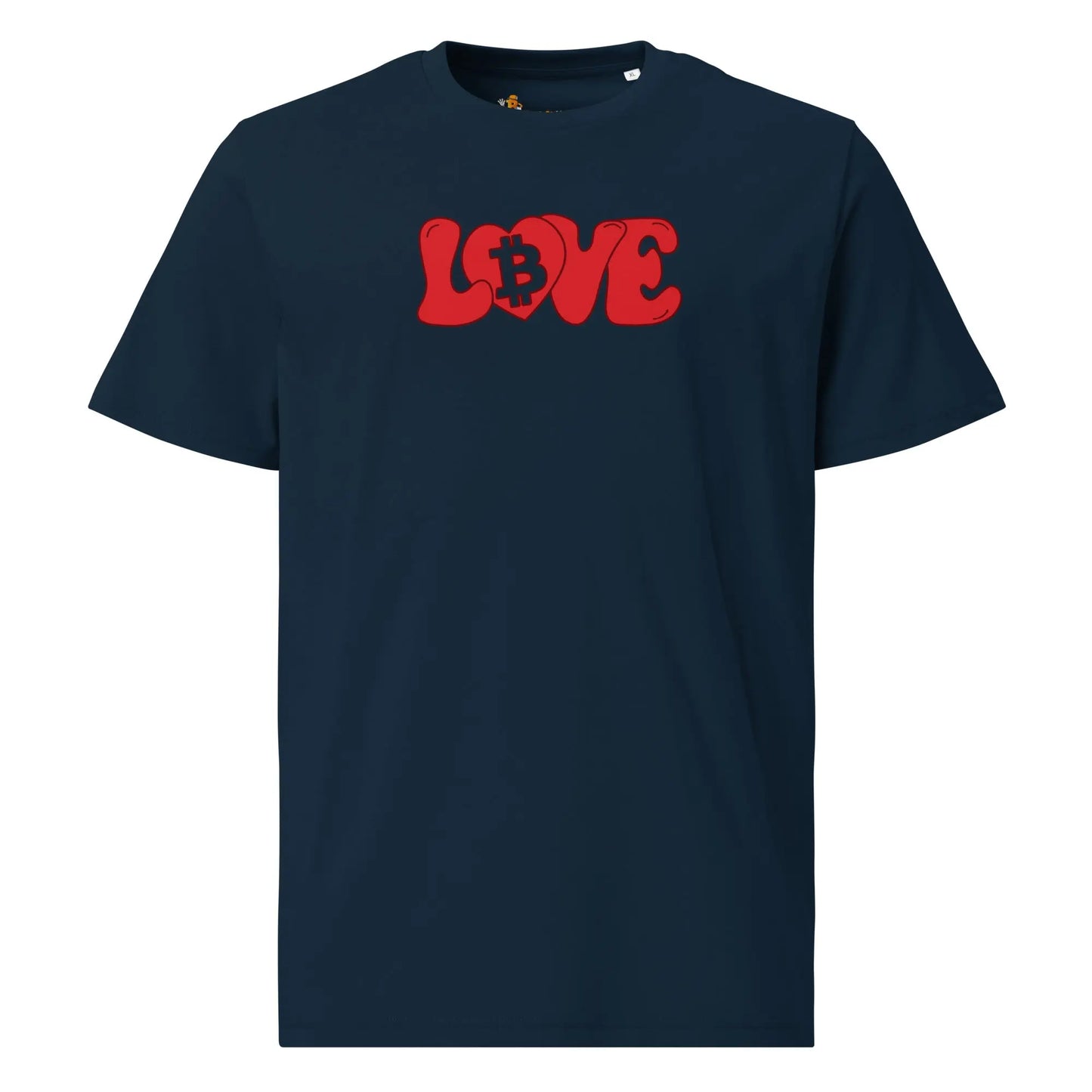 Groovy Love - Premium Unisex Organic Cotton Bitcoin T-shirt French Navy Blue