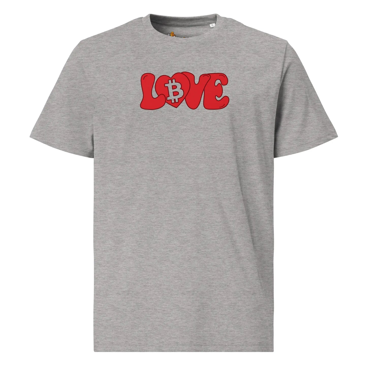 Groovy Love - Premium Unisex Organic Cotton Bitcoin T-shirt Grey Color