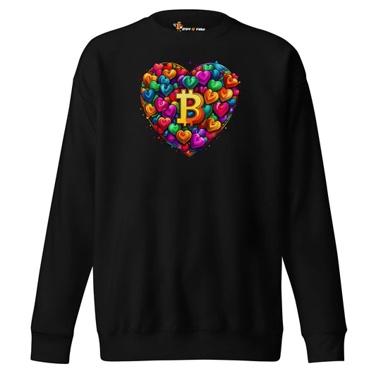 Bitcoin is Love - Premium Unisex Bitcoin Sweatshirt Black Color