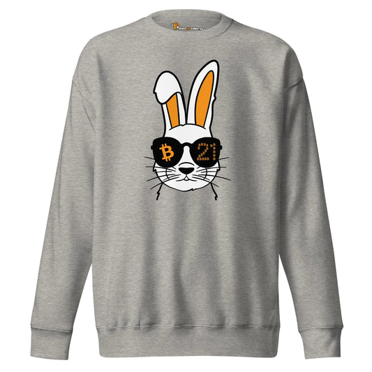Rabbit 21 - Premium Unisex Bitcoin Sweatshirt Grey Color
