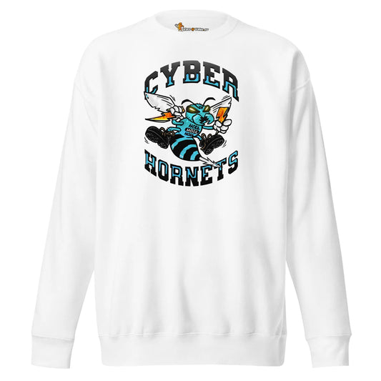 Cyber Hornets - Premium Unisex Bitcoin Sweatshirt White Color