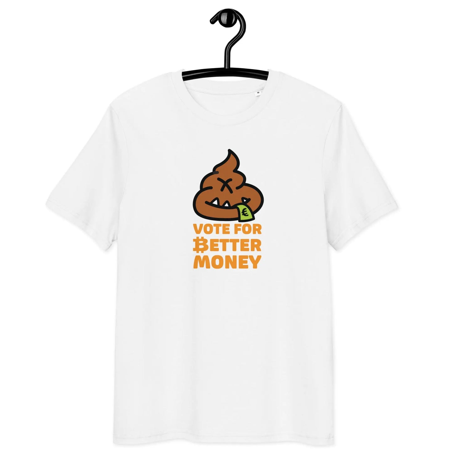 Bitcoin T-Shirt – Vote For Better Money - on hanger - white