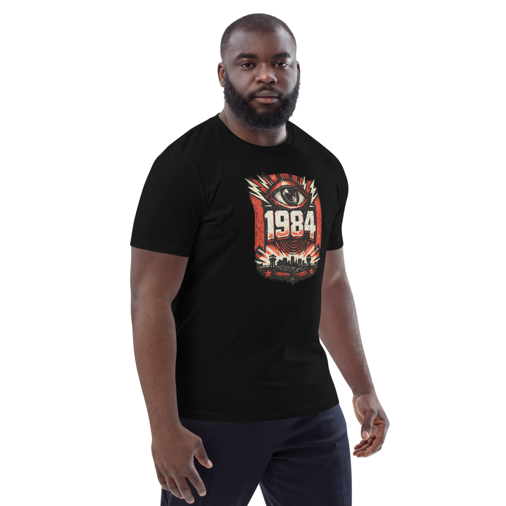 T-Shirt – 1984 George Orwell — worn on male model — black