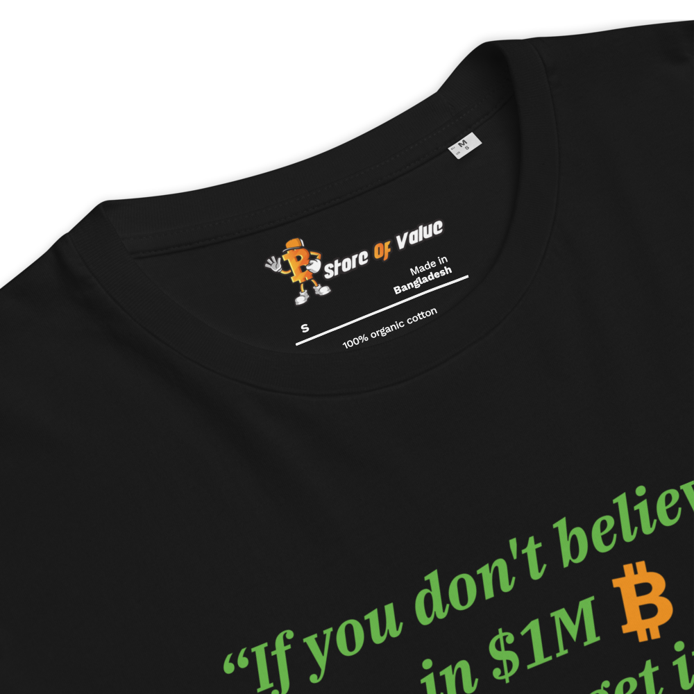 bitcoin t-shirt - 1m bitcoin - close-up print - black