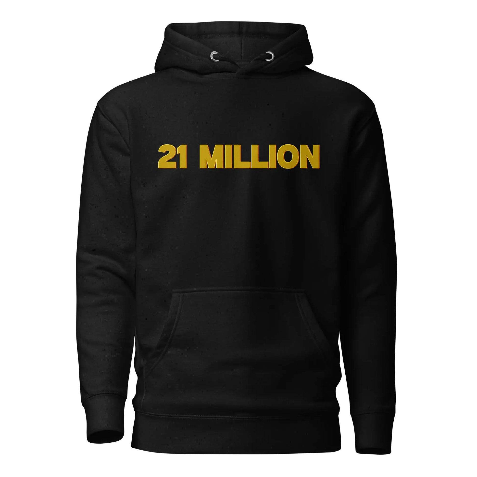 bitcoin hoodie - 21 million - front view - black
