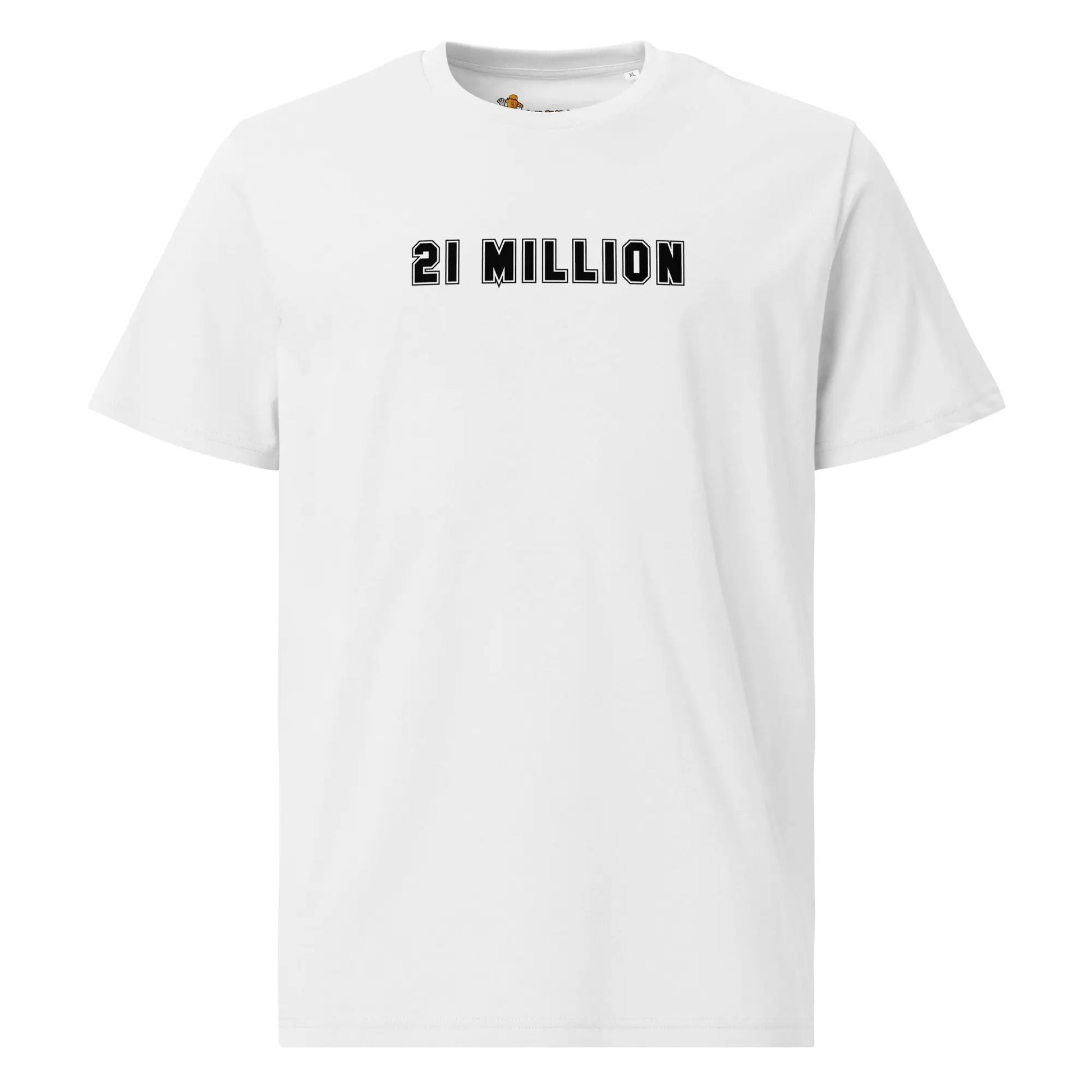bitcoin t-shirt 21 million front view white