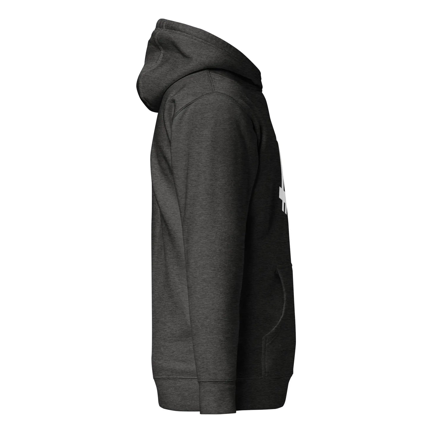 bitcoin hoodie - angled b - side view