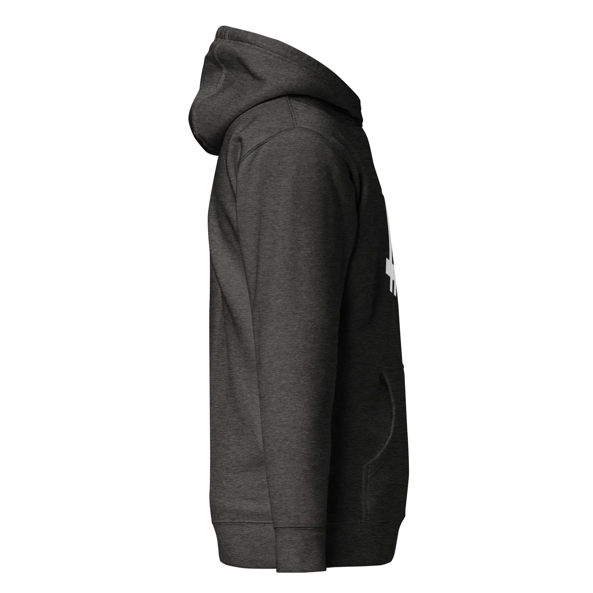 bitcoin hoodie - angled b - side view