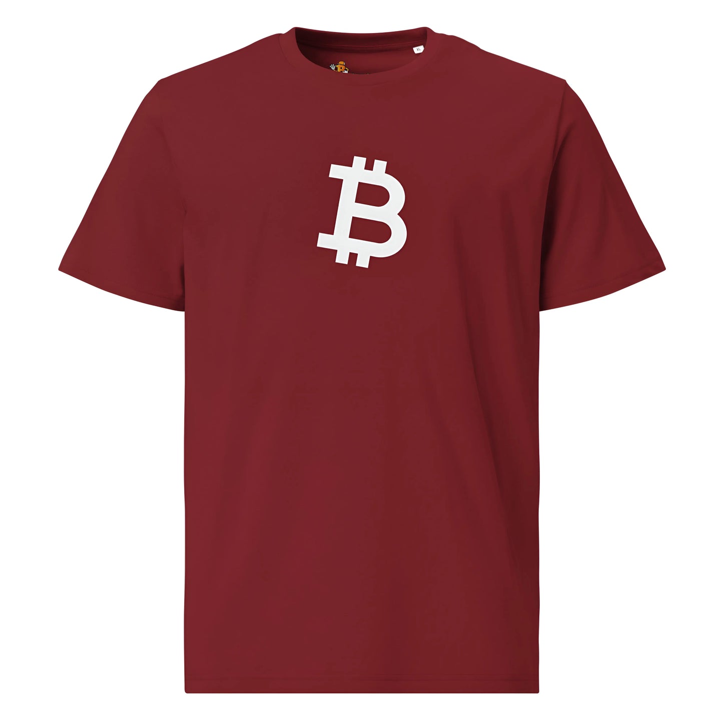 bitcoin t-shirt - angled b - front view - red