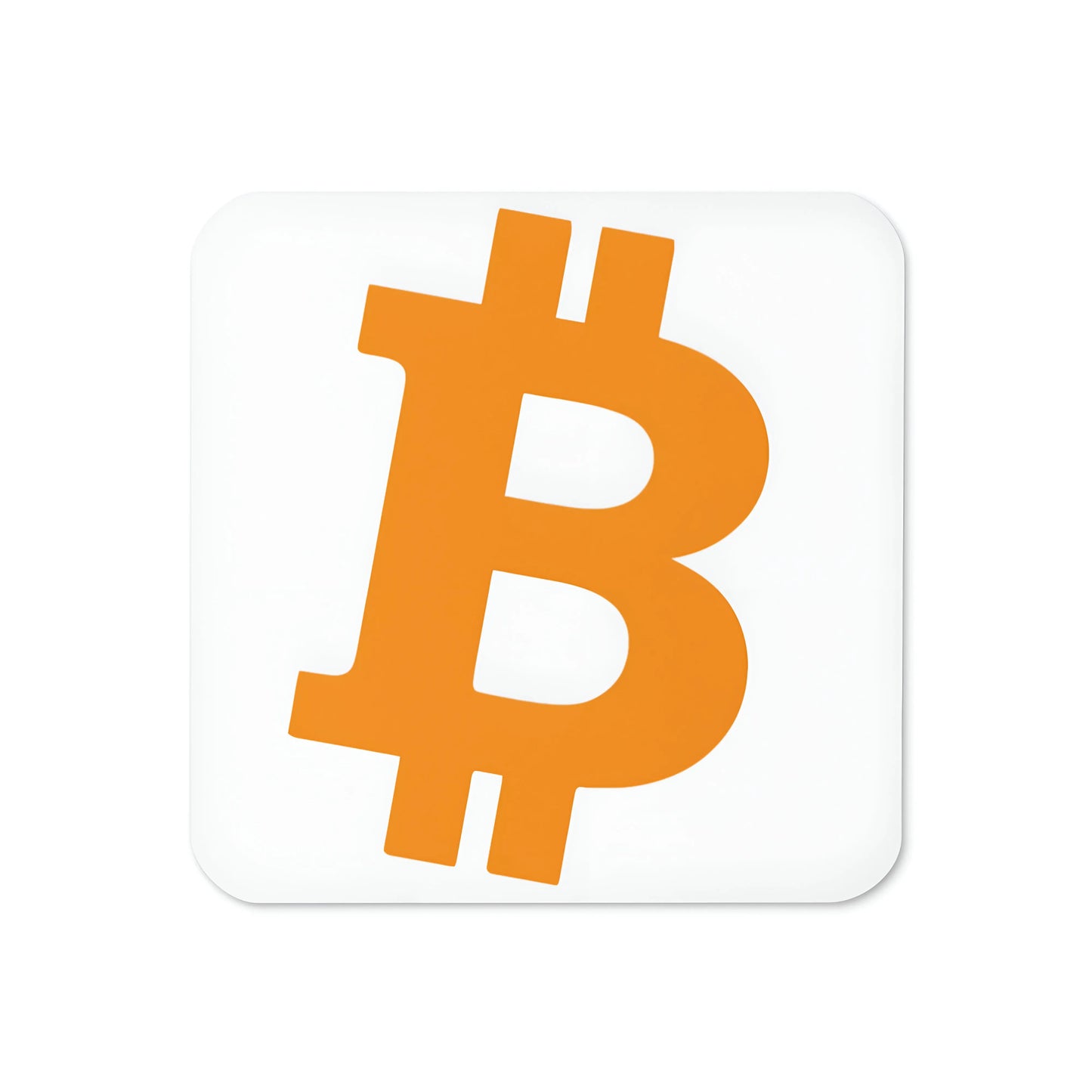 Angled Bitcoin Bitcoin coaster front view