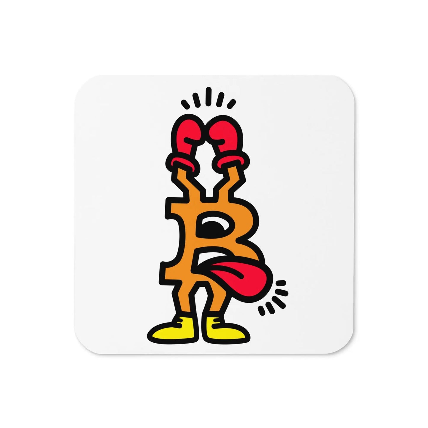 B – A Boxer Bitcoin coaster by BitPopArt – front view