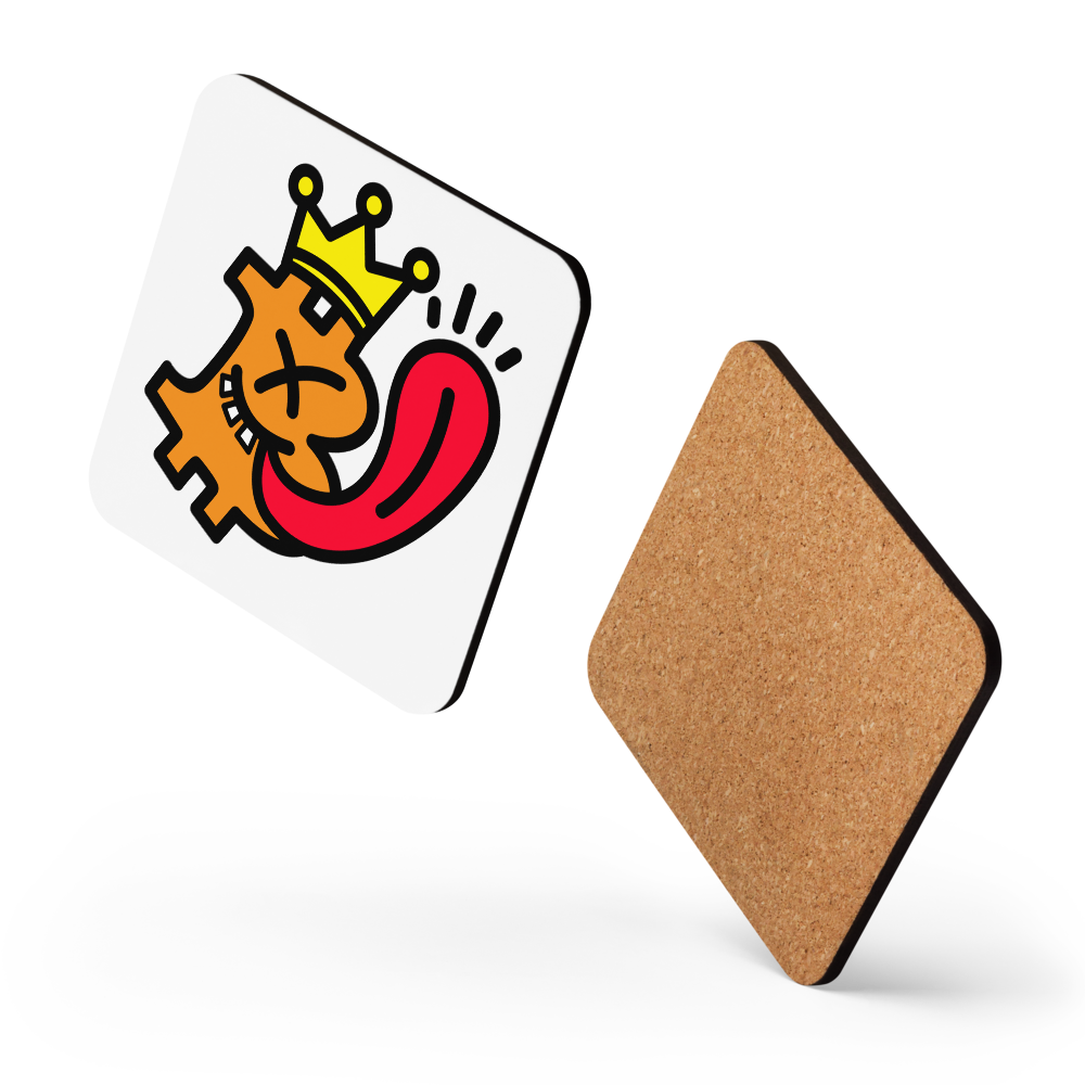 B – A King Bitcoin coaster by BitPopArt – floating product shot
