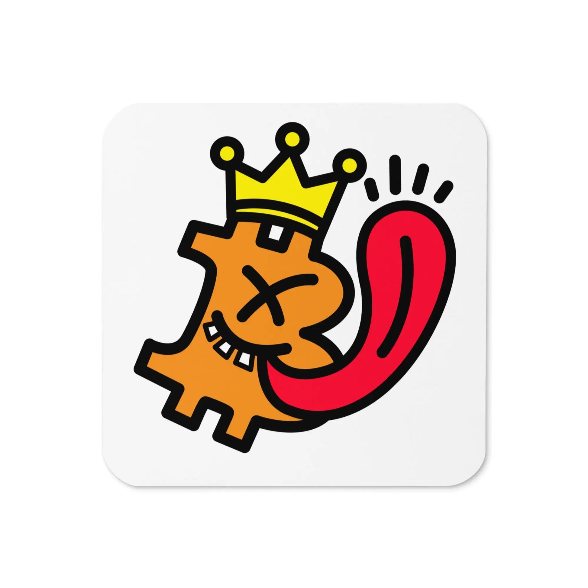 B – A King Bitcoin coaster by BitPopArt – front view