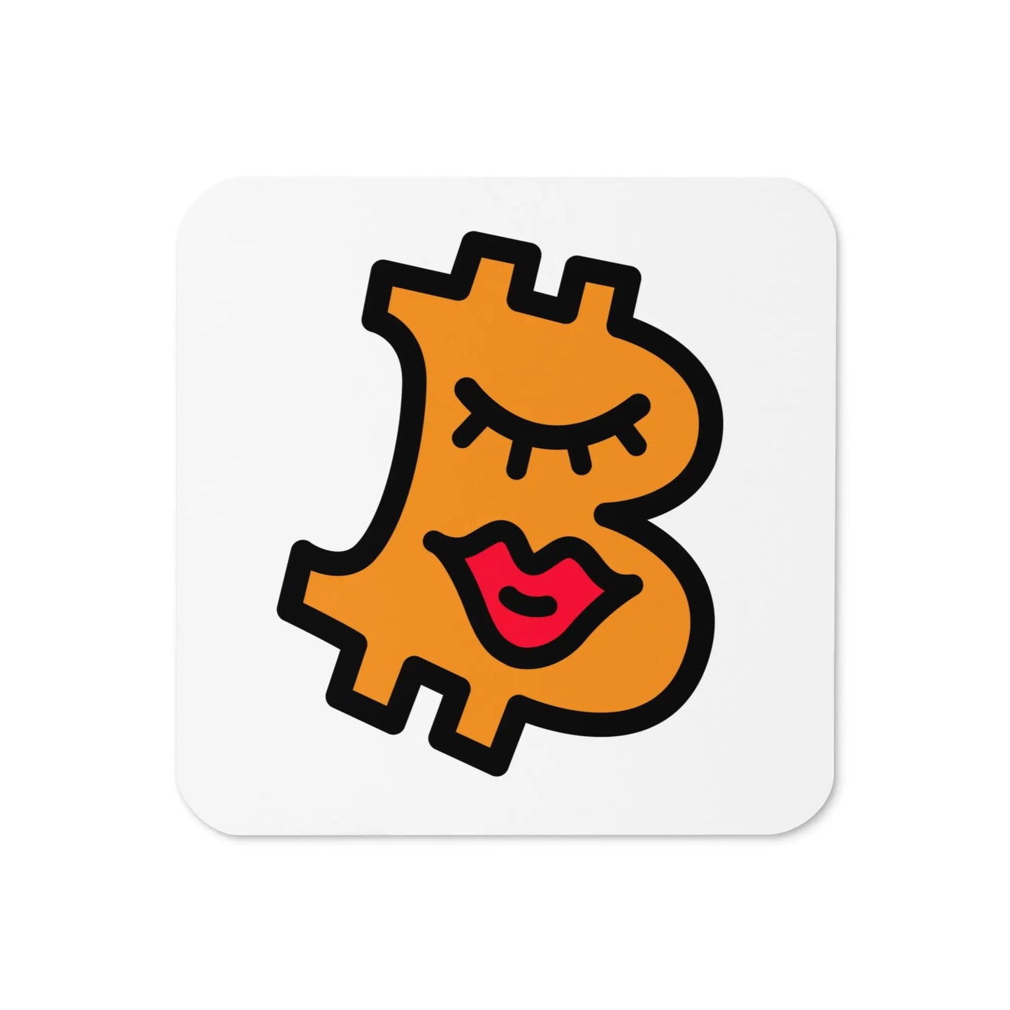 B – Beautiful Bitcoin coaster by BitPopArt – top-down view