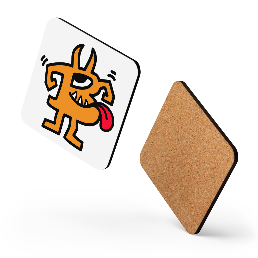 B – Bullish Bitcoin coaster by BitPopArt – floating product shot