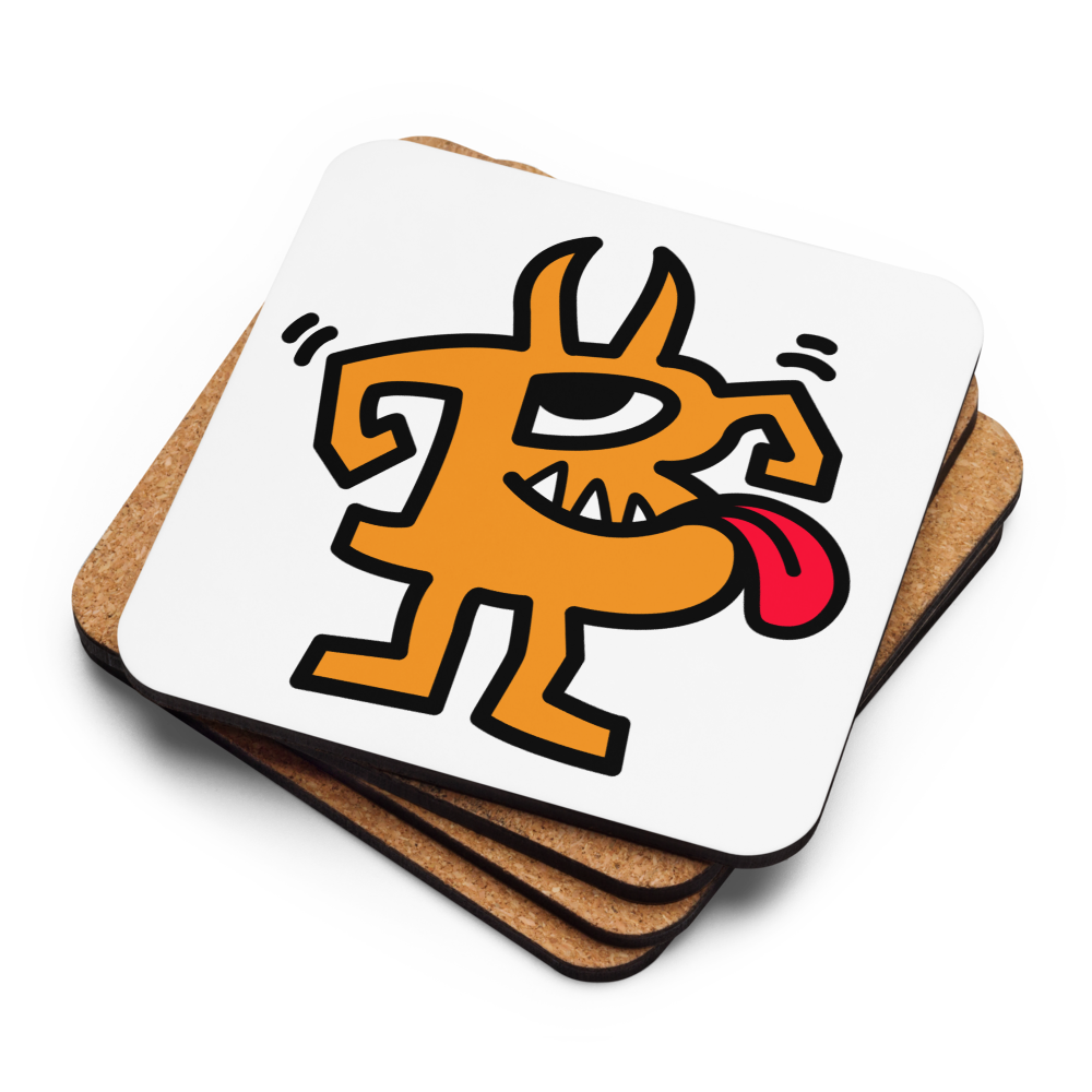 B – Bullish Bitcoin coaster by BitPopArt – stacked with cork back