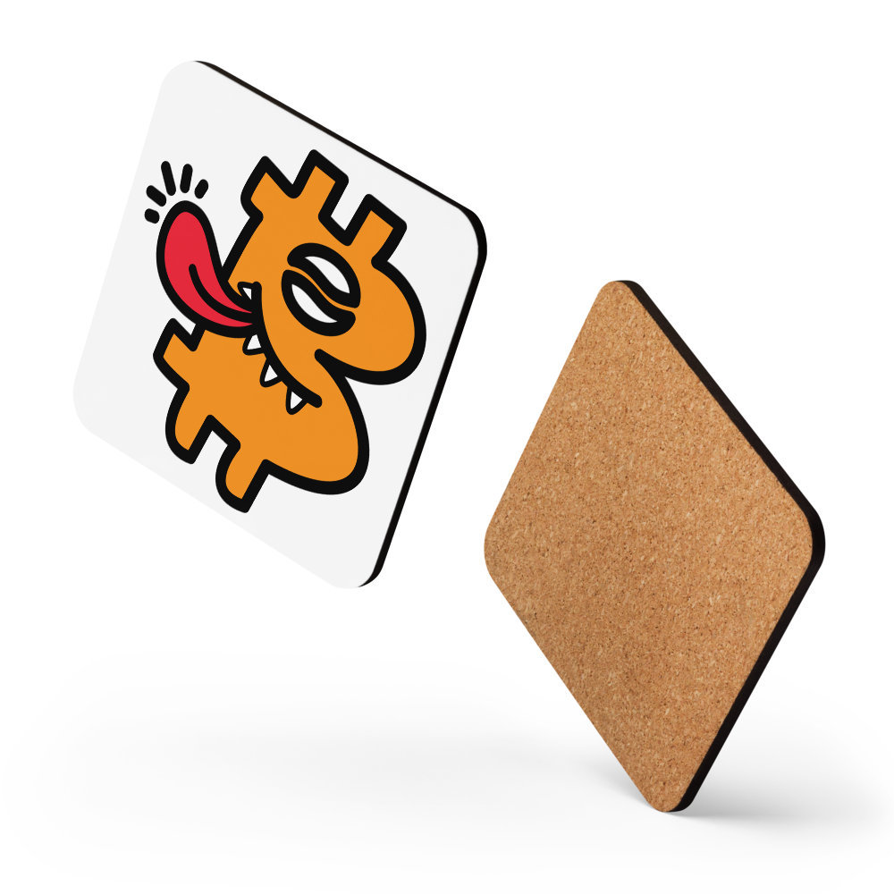 B-Coffee Bitcoin coaster by BitPopArt floating layout