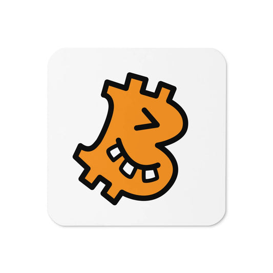 B Geeky Bitcoin coaster by BitPopArt – nerdy Bitcoin design