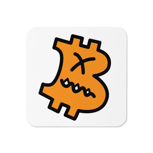 Top view B Grumpy Bitcoin coaster by BitPopArt
